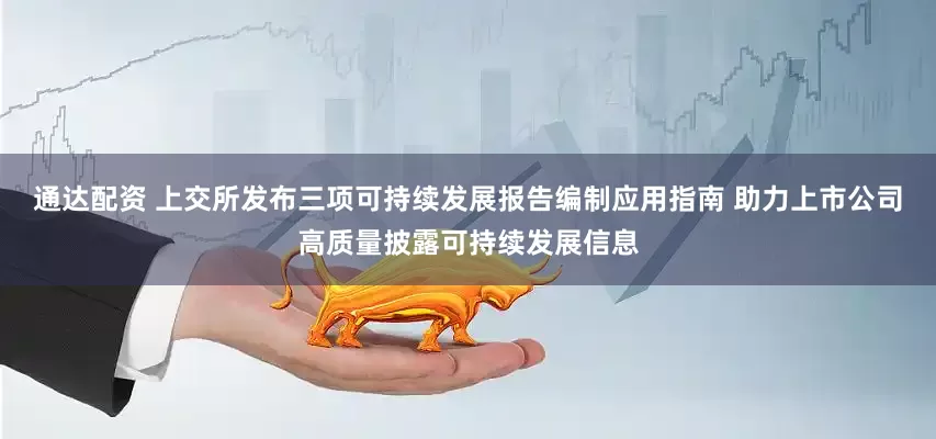 通达配资 上交所发布三项可持续发展报告编制应用指南 助力上市公司高质量披露可持续发展信息